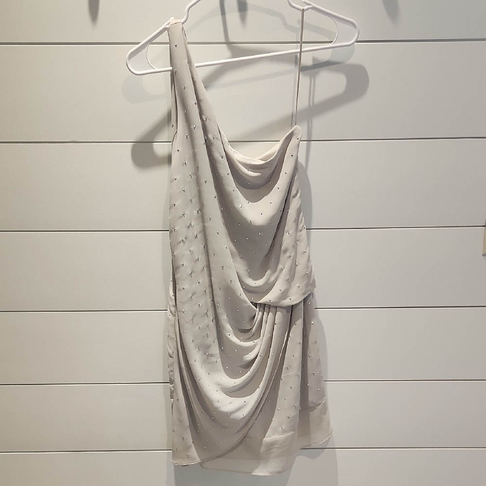 Cream One Shoulder Bodycon Dress for Cocktail